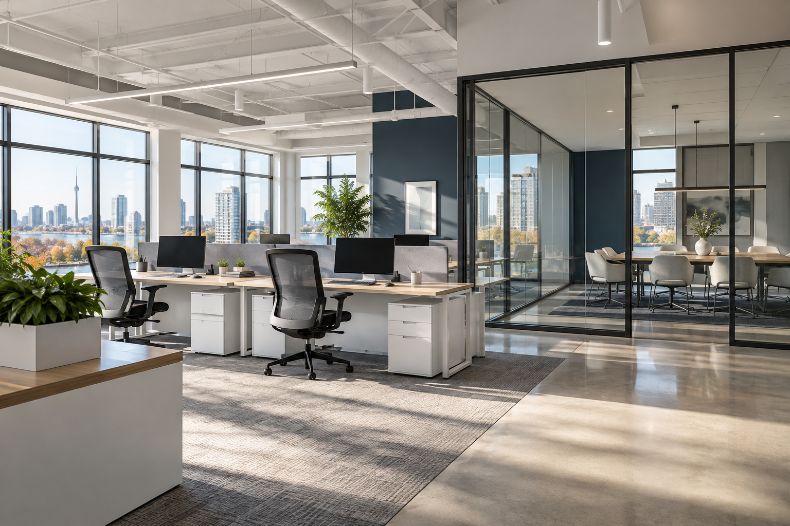 Modern office workspace